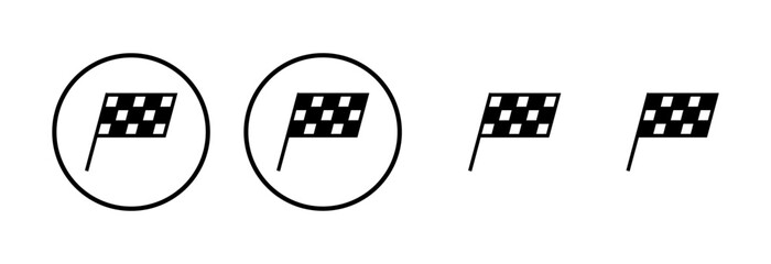 Racing flag icon logo design. race flag sign and symbol.Checkered racing flag icon
