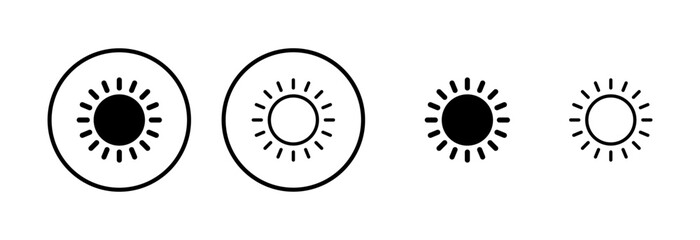 Sun icon logo design. Brightness sign and symbol