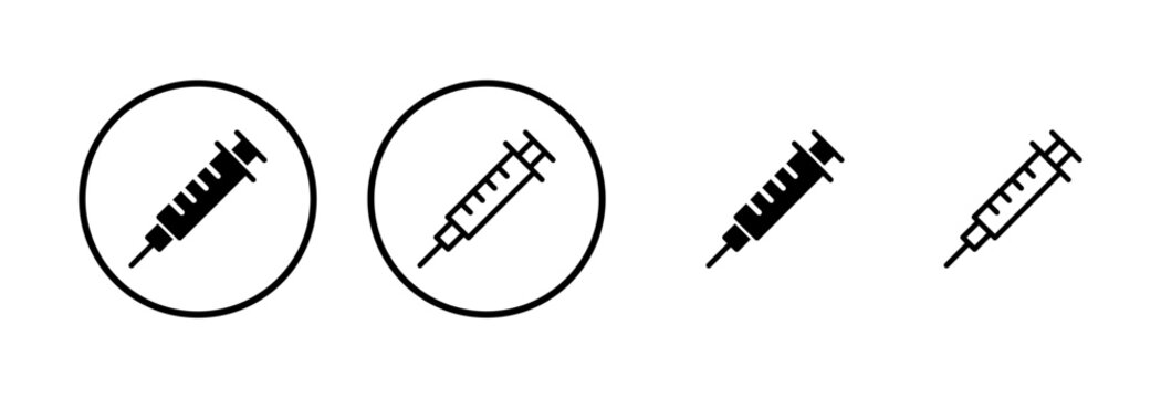 Syringe icon logo design. injection sign and symbol.vaccine icon