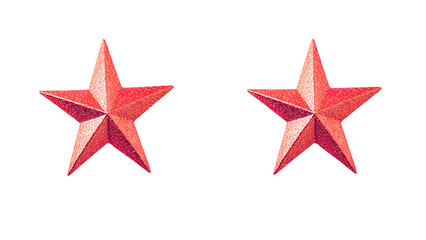 Obraz premium Festive Glittering Red Stars on Transparent Background Sparkling Celebration Elements