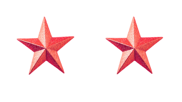 Festive Glittering Red Stars on Transparent Background Sparkling Celebration Elements - Powered by Adobe