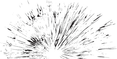 Circular starburst explosion texture. Distressed uneven grunge background. Abstract vector illustration. Overlay to create interesting effect and depth. Isolated on white background.