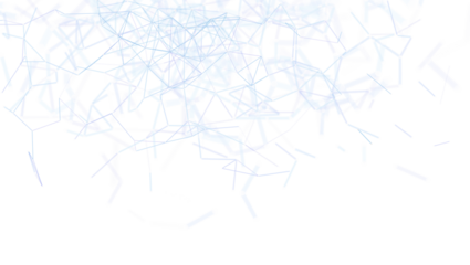 Abstract network of blue lines and dots on white background, representing connection, communication and technology. Ideal for data, AI, and futu