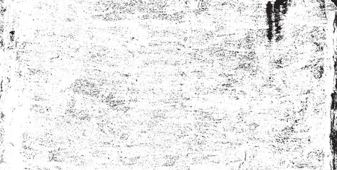 Monochrome texture composed of irregular graphic elements. Distressed uneven grunge background. Abstract vector illustration. Overlay for interesting effect and depth. Isolated on white background.