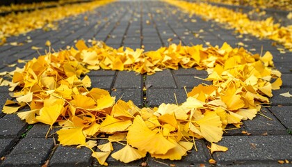 ハート型のイチョウの葉4