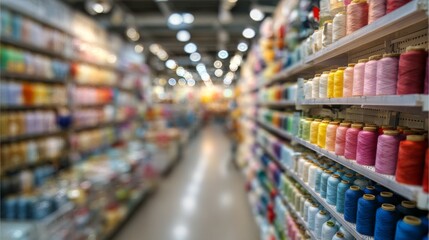 Fototapeta premium Colorful Interior of a Craft Store Filled with Various Supplies for Creative Projects and Artistic Endeavors