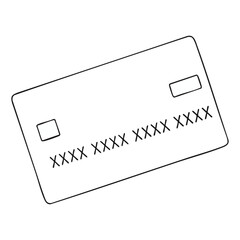 Minimalist Outline Vector of Credit Card or Payment Card