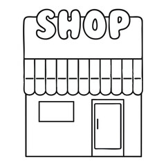 Minimalist Outline Vector of Simple Shop or Store Front