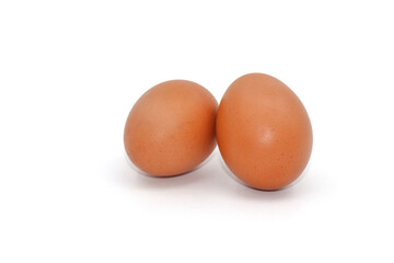 Chicken eggs on a white background have many health benefits such as being rich in quality protein. vitamins and minerals.