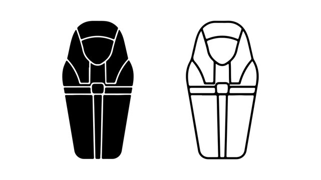 Ancient sarcophagus outline with transparent background