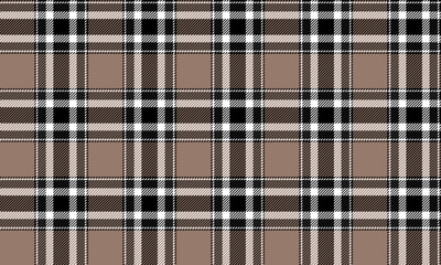 This seamless plaid pattern in beige, black, and white creates a classic, elegant feel. Perfect for designing clothes, skirts, pants, and dresses that require a timeless and elegant look.