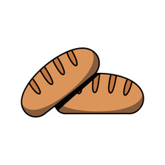 fresh loaf bread isolated vector illustration