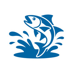 simple fish logo vector icon design