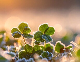 Close-up captures dew-kissed leaves in morning light