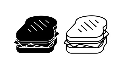 Fototapeta premium Sandwich icons with transparent background