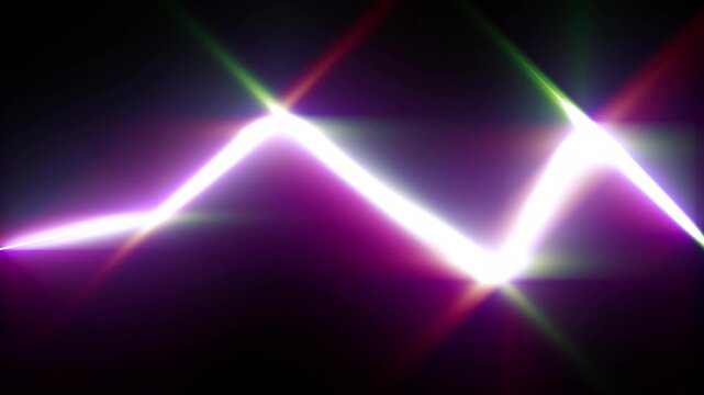 Abstract light painting with bright neon lines and dark background