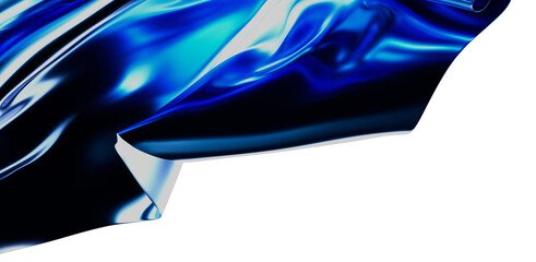 Elegant abstract background featuring a close-up of shiny blue fabric with metallic textures....