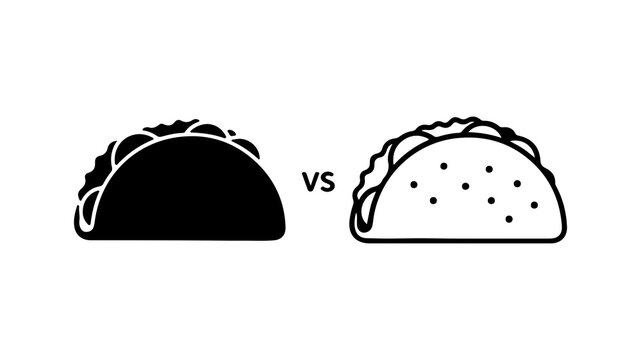Taco comparison with transparent background