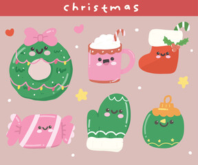 pink christmas vector element illustration