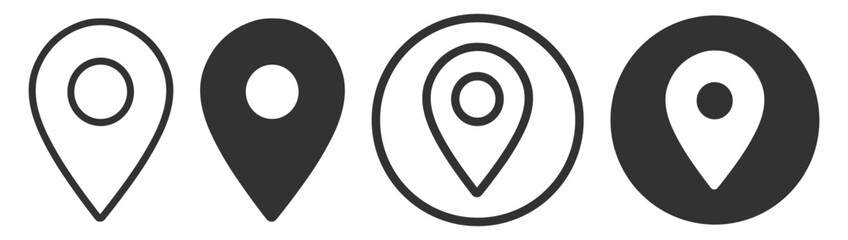 Location pin map marker icon set on transparent background © Polyak Tata