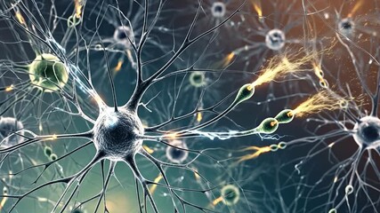 Stunning neural network video showcasing intricate brain synapses communication - Powered by Adobe