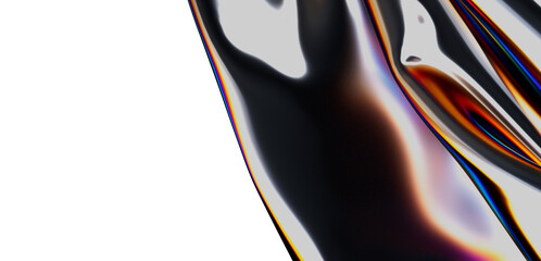 This abstract background features smooth, flowing iridescent colors, creating a sense of motion and...