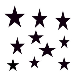 Obraz premium Black star icon with five small stars, minimalist vector symbol on white background
