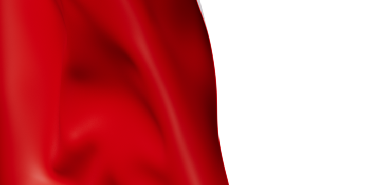 A striking red fabric with elegant folds flows against a white background, creating a clean, modern, and visually appealing look perfect for you