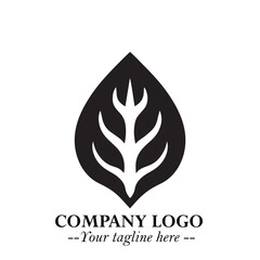 Spinach Logo Symbol in Black on the White Background Minimalist Leaf Vegetable Illustration