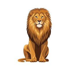 Fototapeta premium Majestic Lion Vector Illustration on White Background
