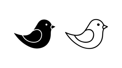 Obraz premium Bird icons with outline and solid fill with transparent background