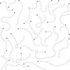 Hand-drawn dashed arrow seamless pattern background
