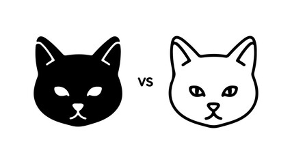 Fototapeta premium Cat faces comparison with transparent background