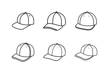 snapback cap icon line art vector illustration