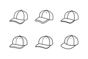 snapback cap line art vector illustration
