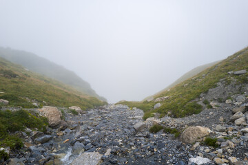 This landscape photo was taken in Europe, France, Auvergne Rhone Alpes, Haute Savoie, in summer. We...