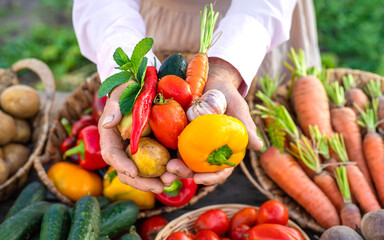 farmers market with vegetables. Selective focus.