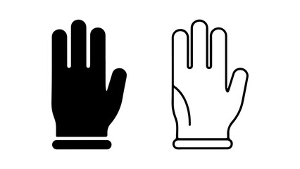 Fototapeta premium Hand gloves outline and solid with transparent background