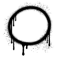 Circle graffiti with black spray paint.vector illustration.