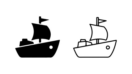 Sailboat icon set with transparent background