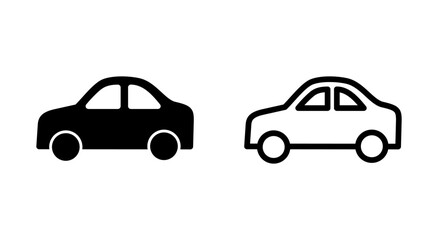 Car icon symbol for apps and websites. car sign and symbol. small sedan