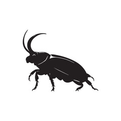 Elegant Rhinoceros Beetle Silhouette