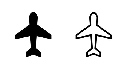 Plane icon symbol for apps and websites. Airplane sign and symbol. Flight transport symbol. Travel sign. aeroplane