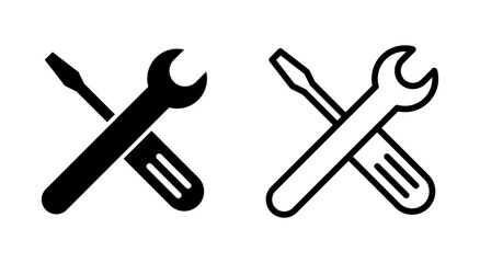 Repair tools icon symbol for apps and websites. tool sign and symbol. setting icon. Wrench and screwdriver. Service