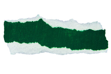 Torn grey paper piece isolated on empty background