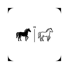 Horse versus horse with transparent background
