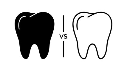 Tooth comparison with transparent background