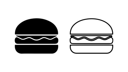 Burger icons with outline and solid fill