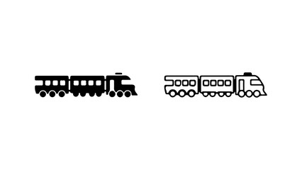 Trains icons with transparent background