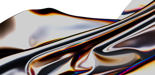 Stunning abstract image of iridescent metallic fabric. Perfect for design projects needing luxury, technology, or fluidity.